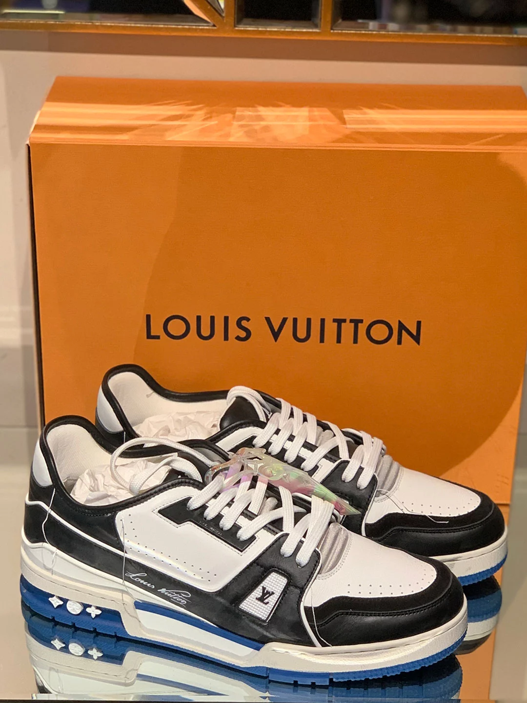 Pre-owned Louis Vuitton Black & White Prism Trainers Shoes