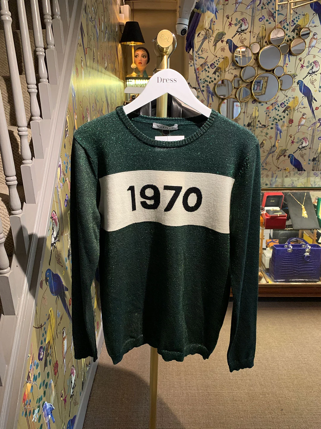 Bella Freud 1970 Green Wool Knit Size S Dress Cheshire