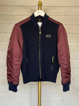 Louis Vuitton Navy/Burgundy Bomber Jacket Size FR 36 (UK 8