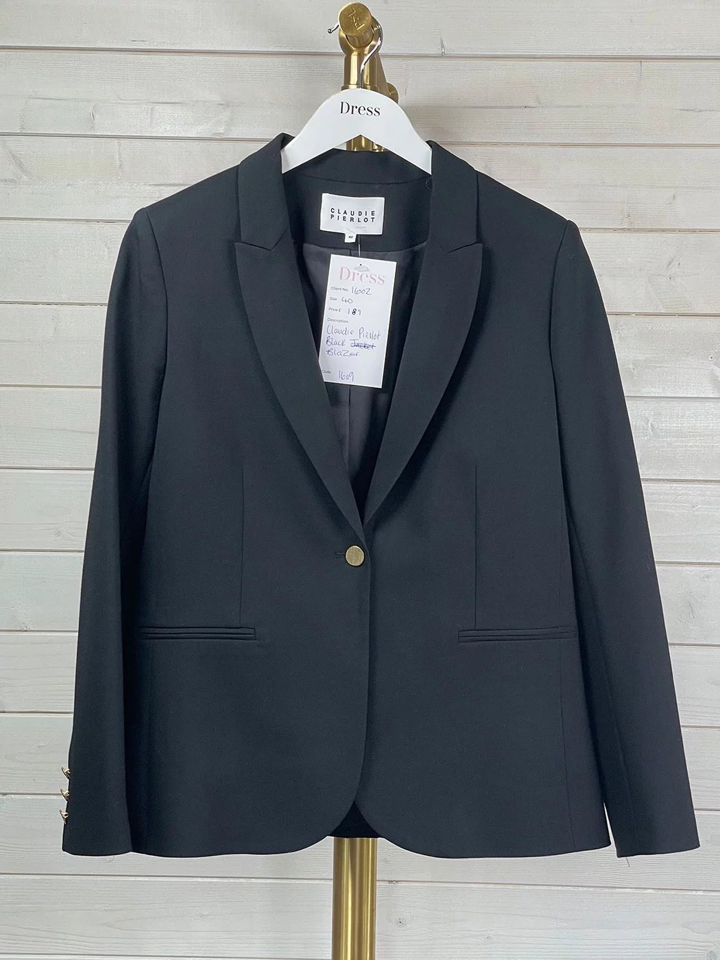 Claudie Pierlot Black Blazer Size FR 40 UK 12 Dress Cheshire